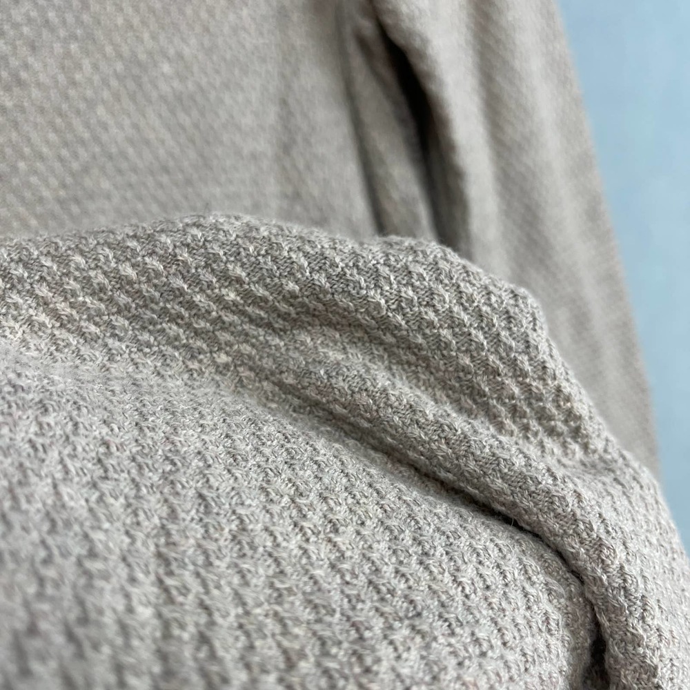 J Jill Sweater Womens 1X Oatmeal Beige Thermal Knit Tunic Length Cozy Fall Basic - Picture 3 of 10